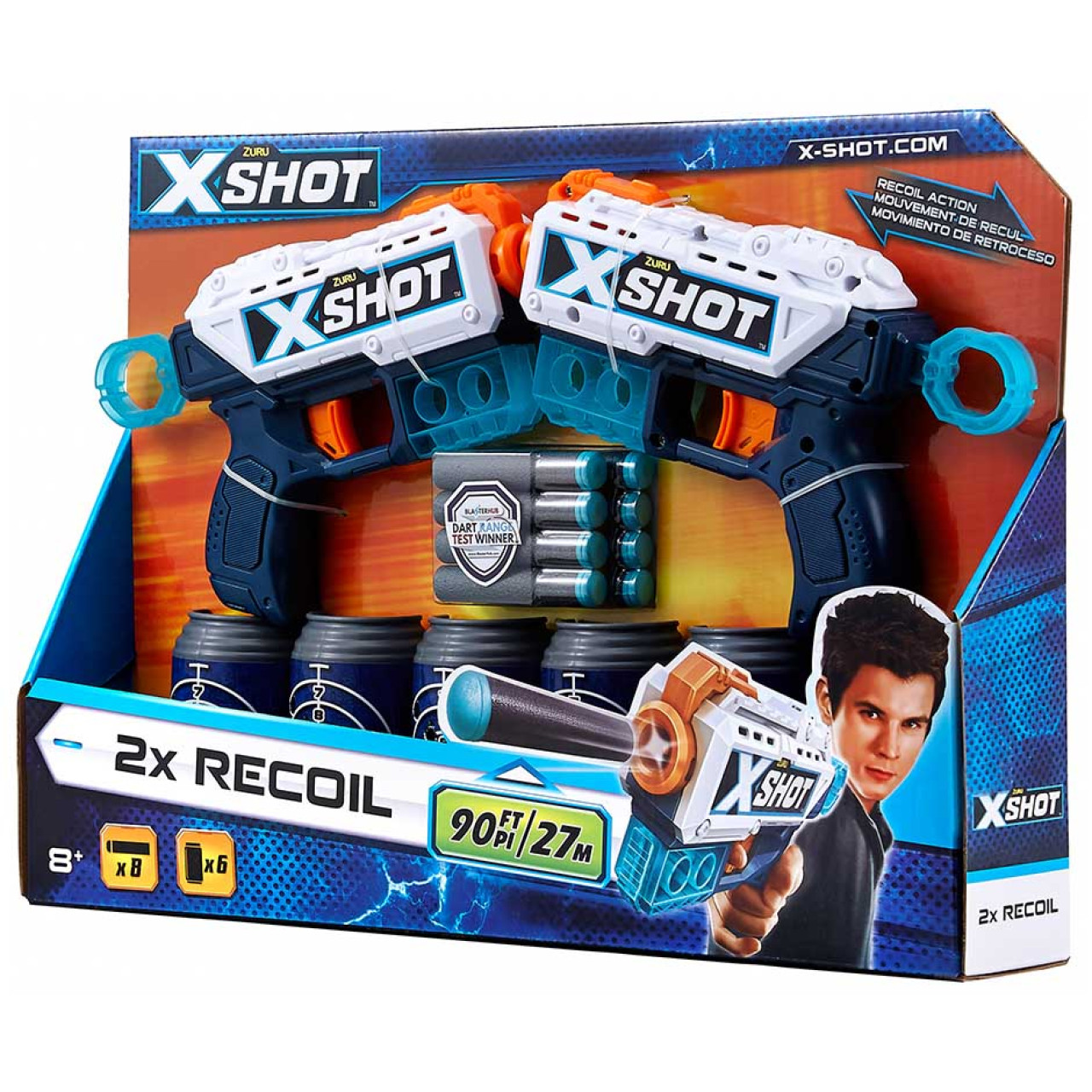 Набір бластерів X-Shot EXCEL Double Pulse (2 види зброї, 6 банок, 8 патронів) (36202Z)