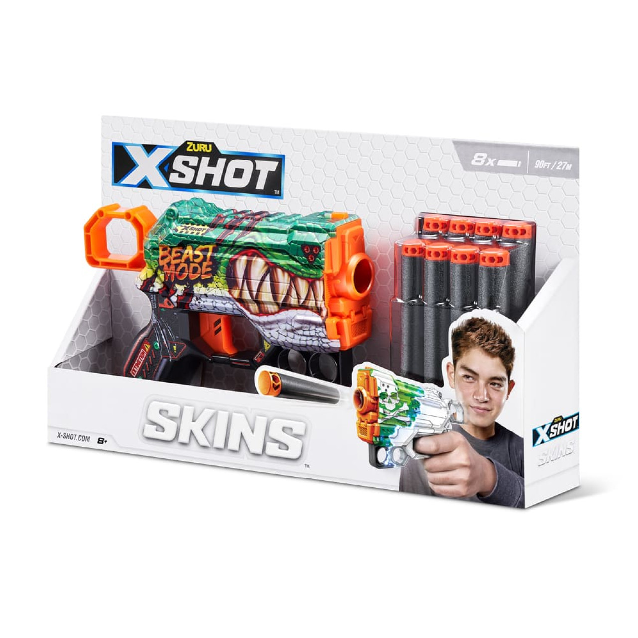 Швидкострільний бластер X-SHOT Skins Menace Beast Out (8 патронів) (36515G)