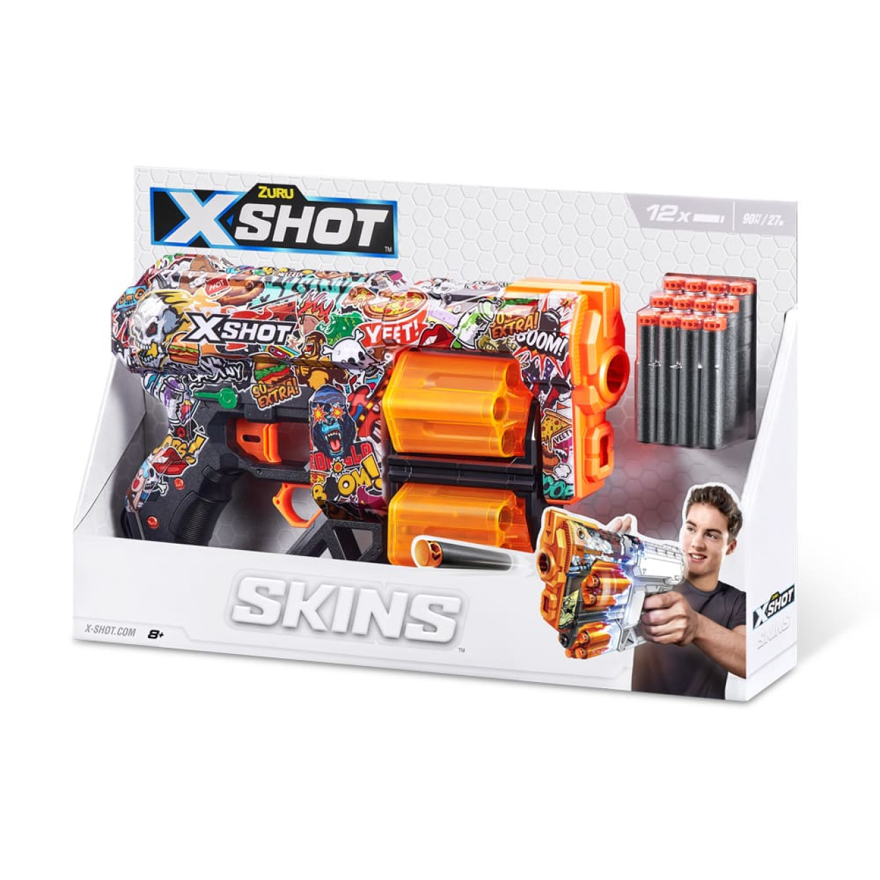 Швидкострільний бластер X-SHOT Skins Dread Sketch (12 патронів) (36517H)