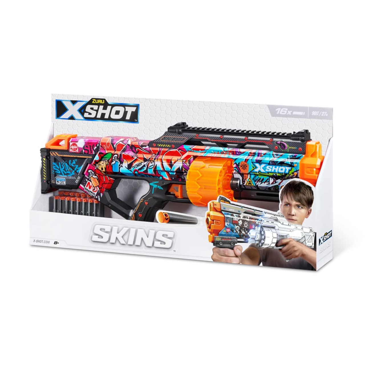 Швидкострільний бластер X-SHOT Skins Last Stand Graffiti (16 патронів) (36518B)