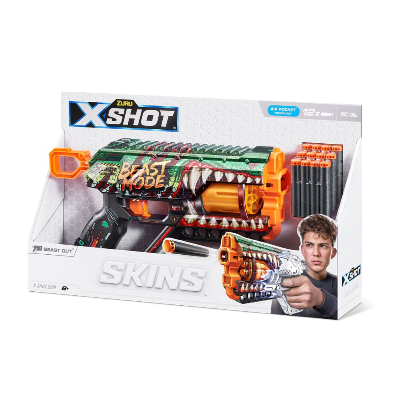 Швидкострільний бластер X-SHOT Skins Griefer Beast Out (12 патронів) (36561A)