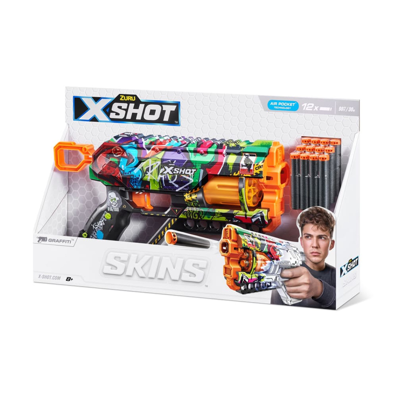 Швидкострільний бластер X-SHOT Skins Griefer Graffiti (12 патронів) (36561G)