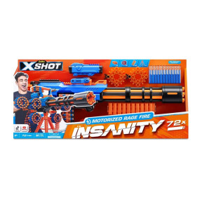 Швидкострільний бластер X-SHOT Insanity-Motorized Rage Fire Gatlin Gun зі штативом (72 патронів) (36605R)
