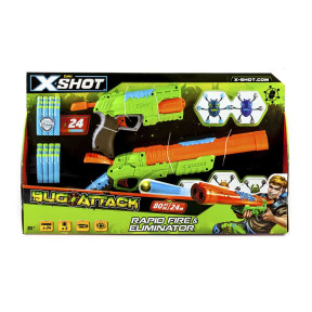 Набір бластерів X-Shot Вогонь по жукам (2 види зброї, 5 жуків, 24 патрона) (4804)